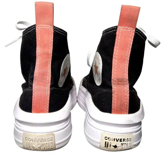 Converse All Star Move Boys Color Pop Platform Sneakers Size 6 Black & Pink Salt - Picture 4 of 9
